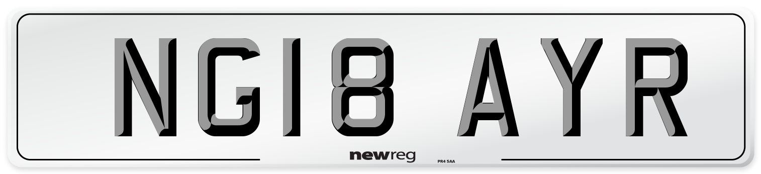NG18 AYR Number Plate from New Reg